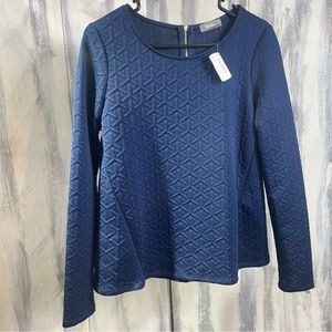 Neiman Marcus Quilted Textured Long Sleeve Pullover Sweater Women’s Size XS
